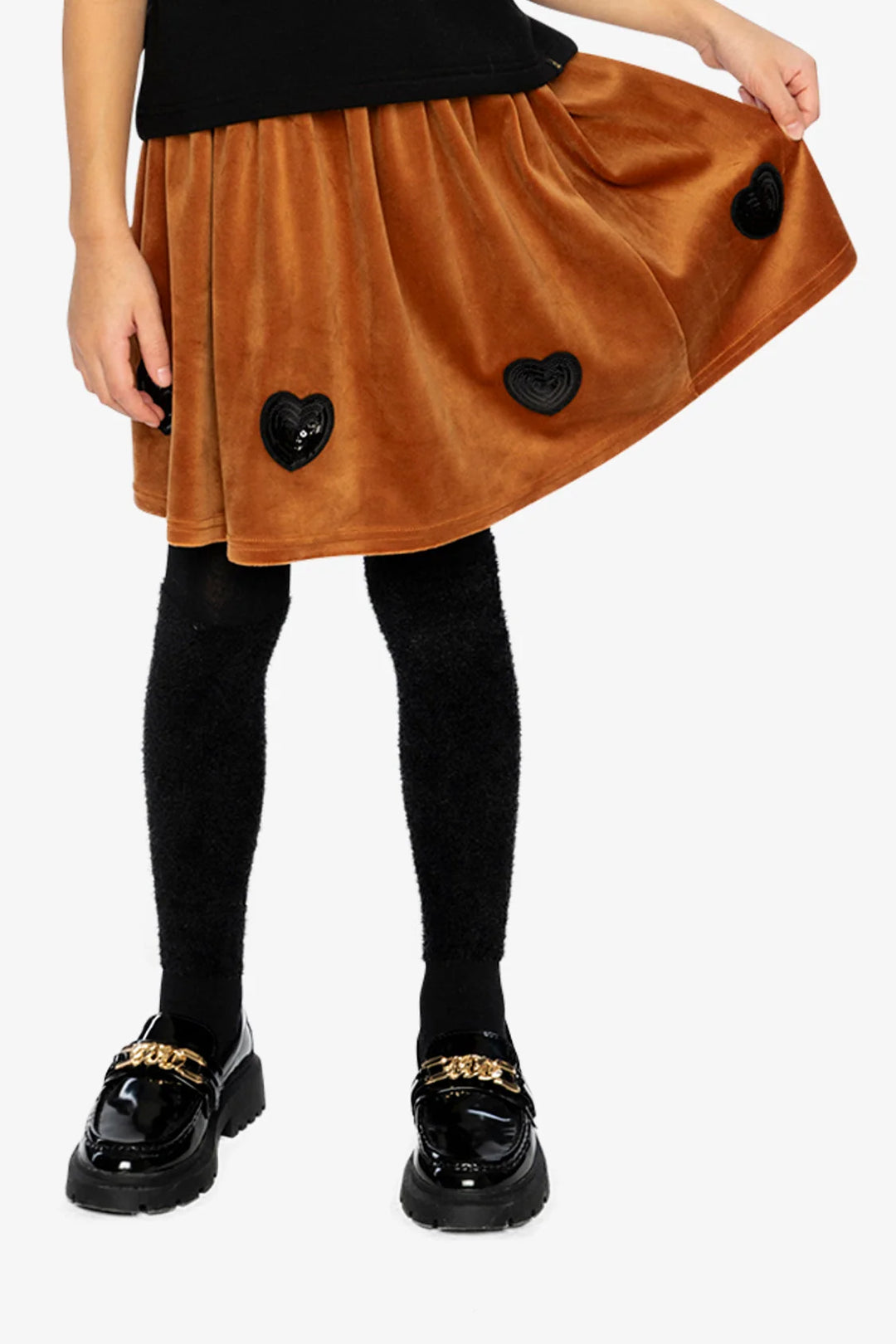 Deux Par Deux Velvet Skirt - Brown
