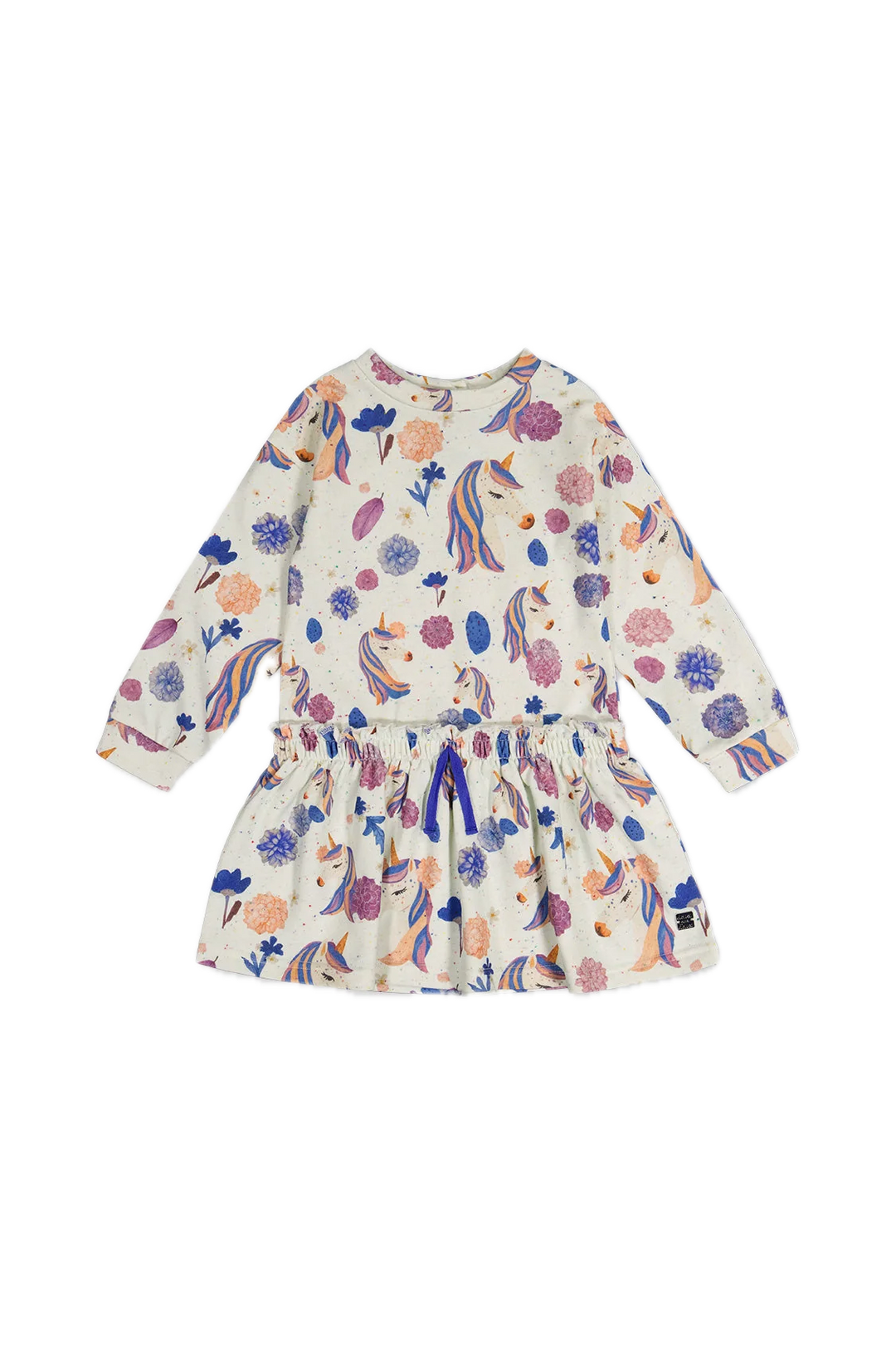 Deux Par Deux French Terry Dress - Beige Unicorn