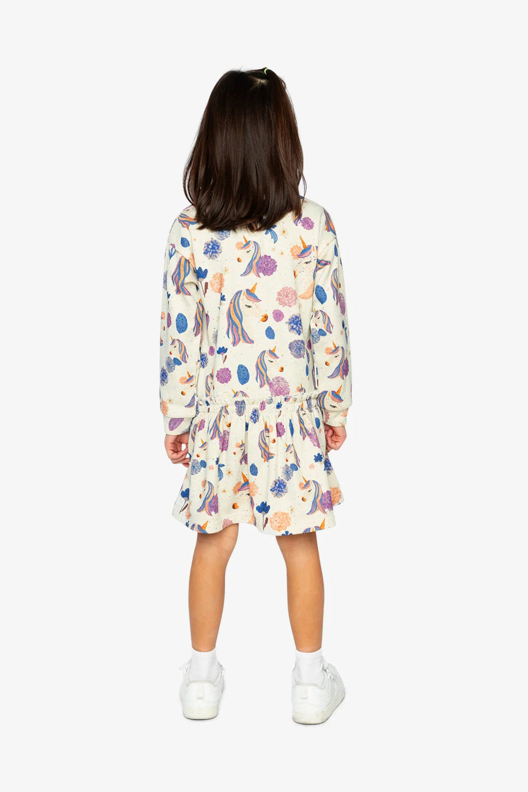Deux Par Deux French Terry Dress - Beige Unicorn