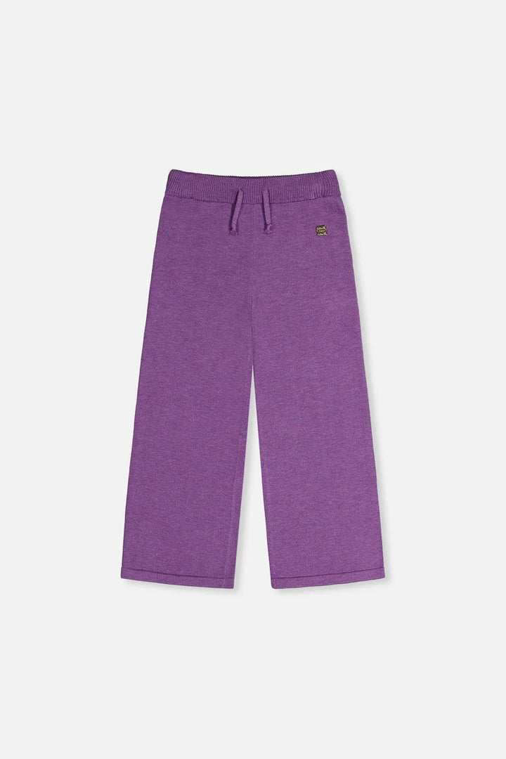 Deux Par Deux Knitted Wide Leg Pants - Violet