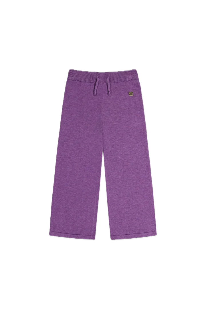 Deux Par Deux Knitted Wide Leg Pants - Violet