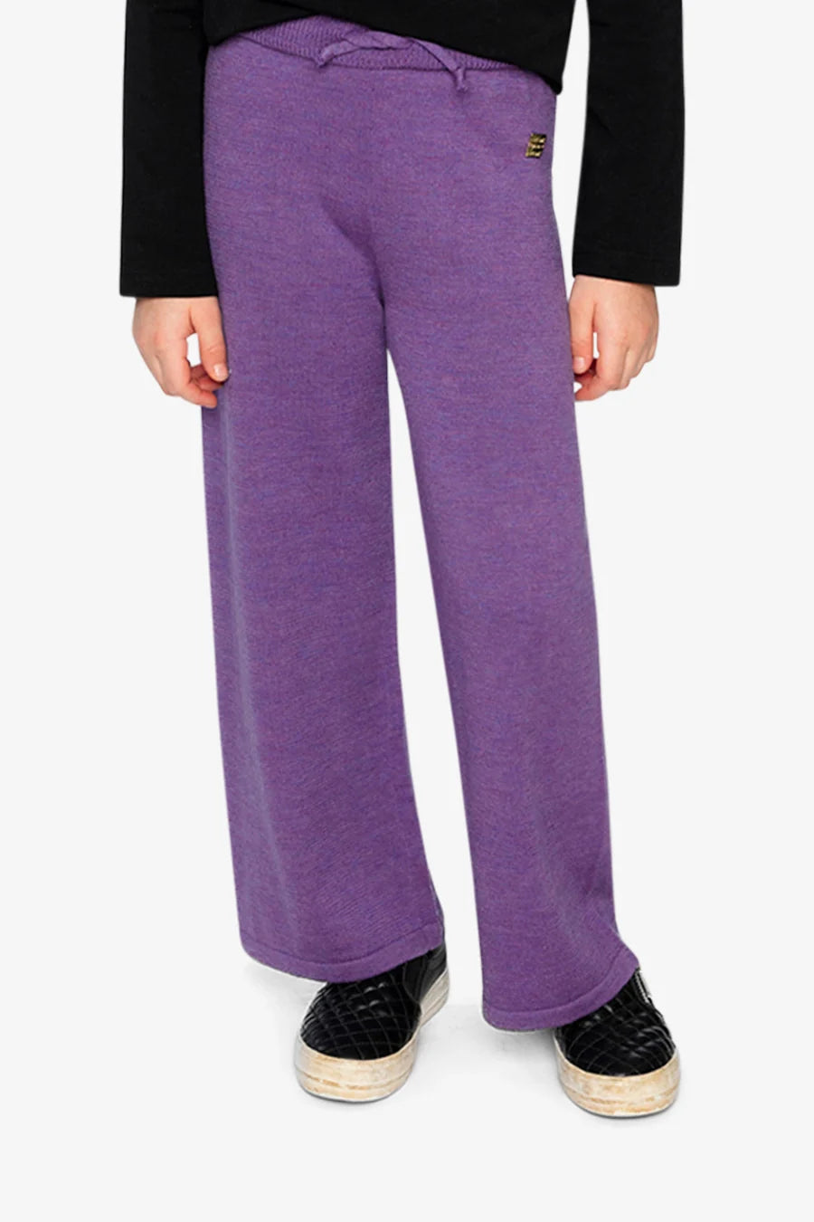 Deux Par Deux Knitted Wide Leg Pants - Violet