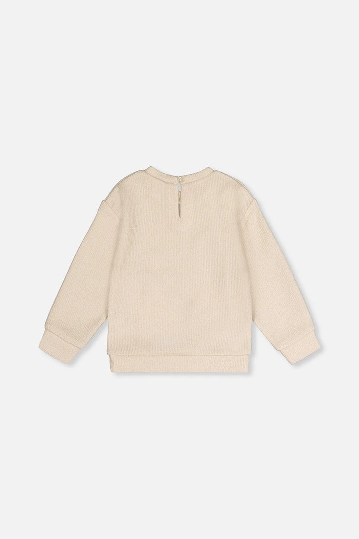 Deux Par Deux Sweatshirt With Bows - Beige/Black