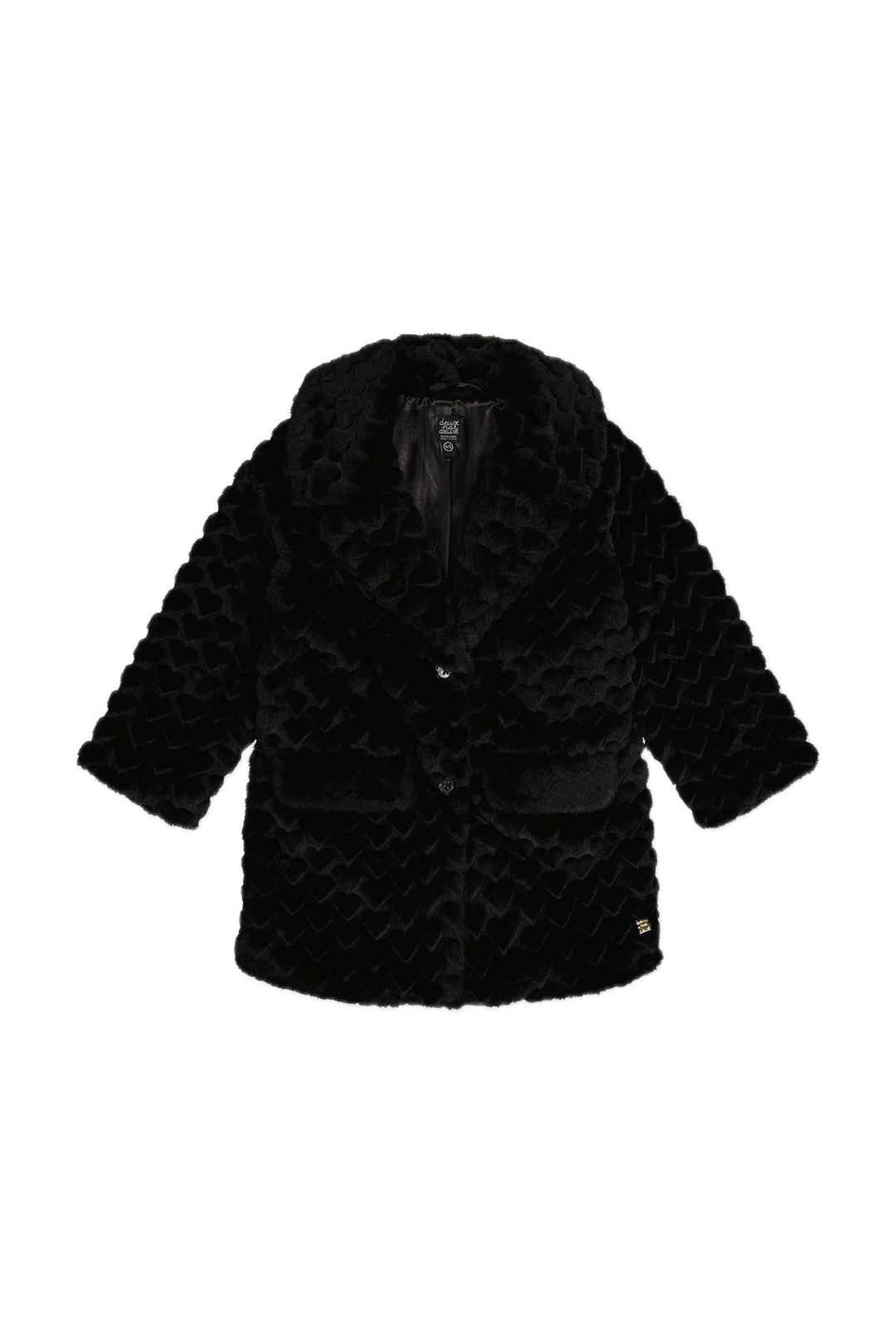 Deux Par Deux Faux Fur Jacket - Black