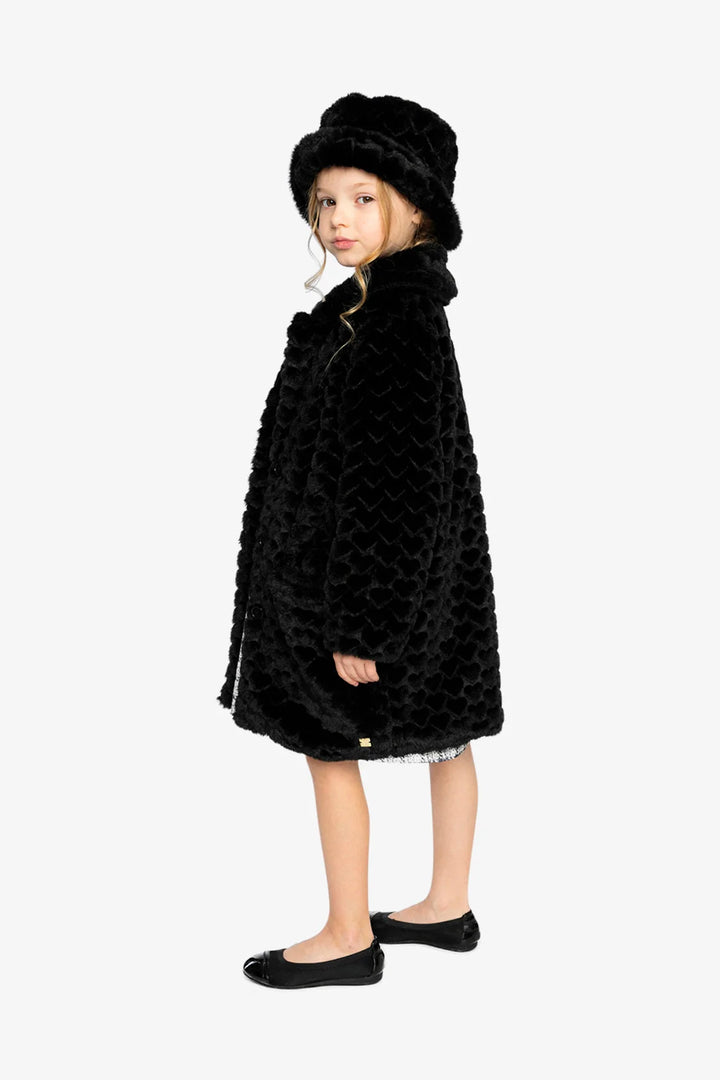 Deux Par Deux Faux Fur Jacket - Black