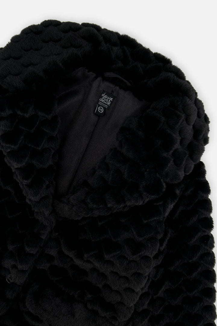 Deux Par Deux Faux Fur Jacket - Black