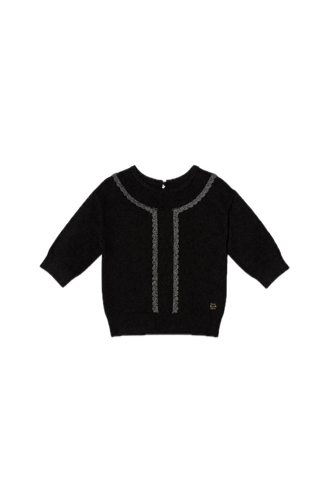 Deux Par Deux Knit Sweater - Black/Gold