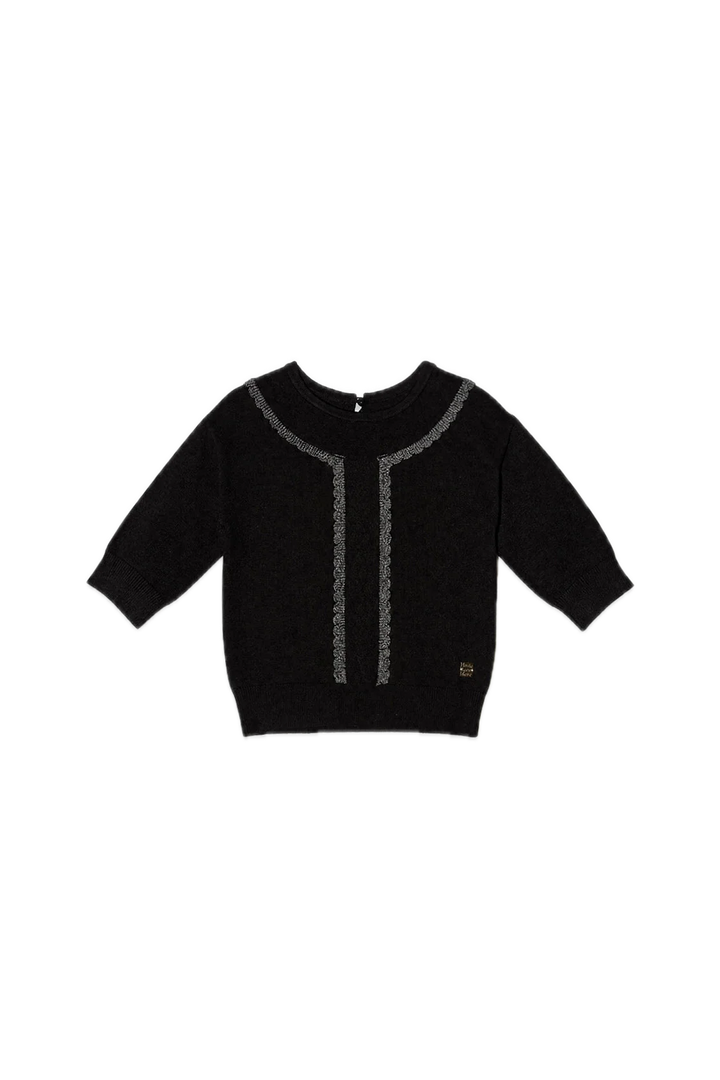 Deux Par Deux Knit Sweater - Black/Gold