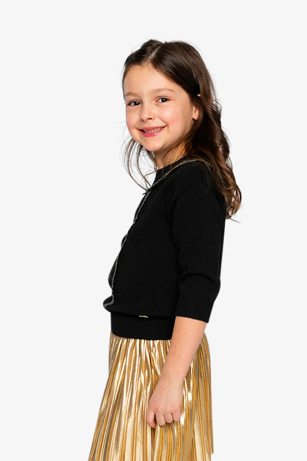 Deux Par Deux Knit Sweater - Black/Gold