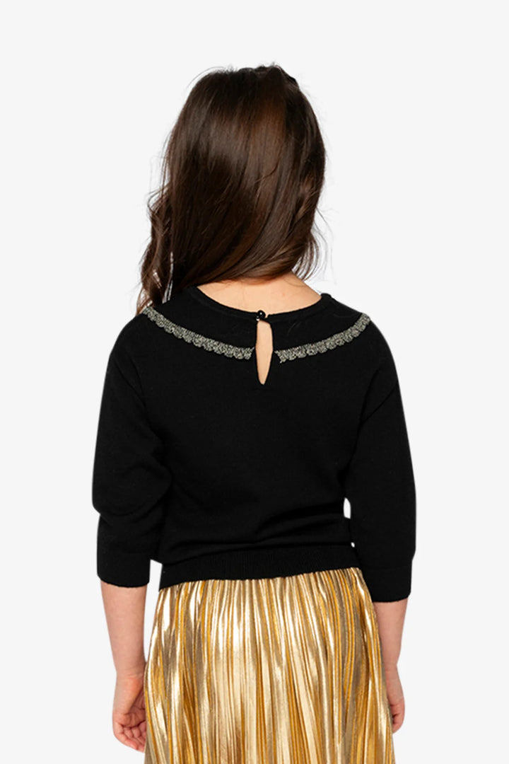 Deux Par Deux Knit Sweater - Black/Gold
