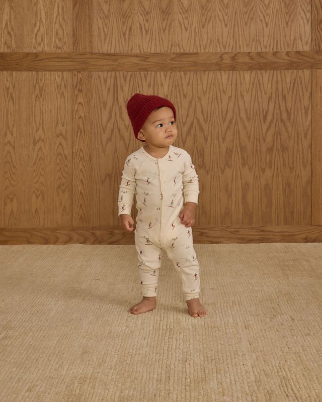 Rylee + Cru Organic Long John Pajamas - Skiers