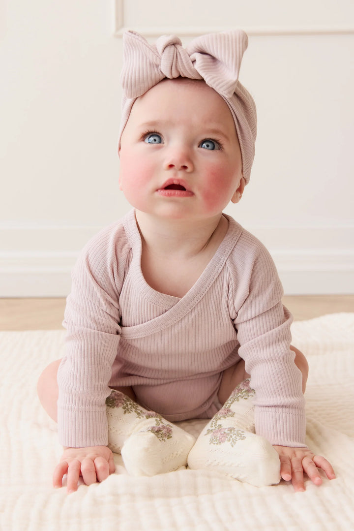 Jamie Kay Organic Cotton Modal Marina Long Sleeve Bodysuit - Violet Tint