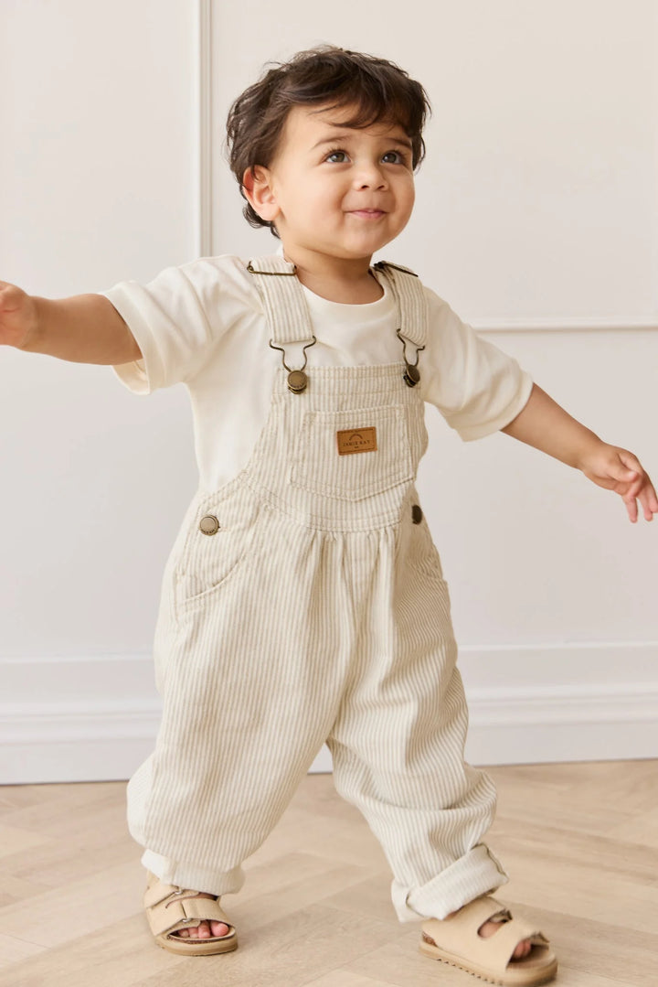 Jamie Kay Cecil Overall - Fine Vertical Stripe Sandy Brown/Cloud