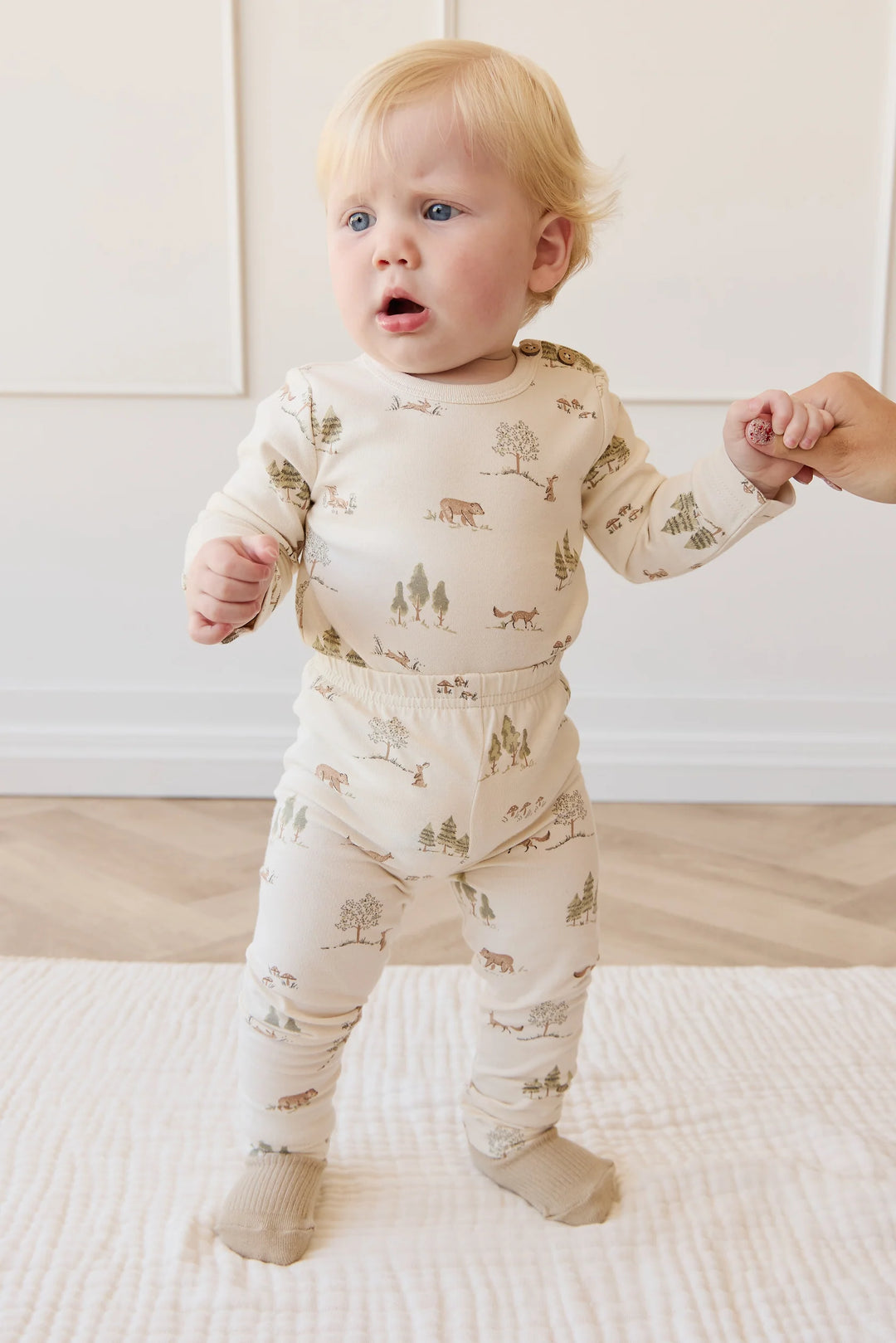 Jamie Kay Organic Cotton Fernley Bodysuit - Pine Forest Friends