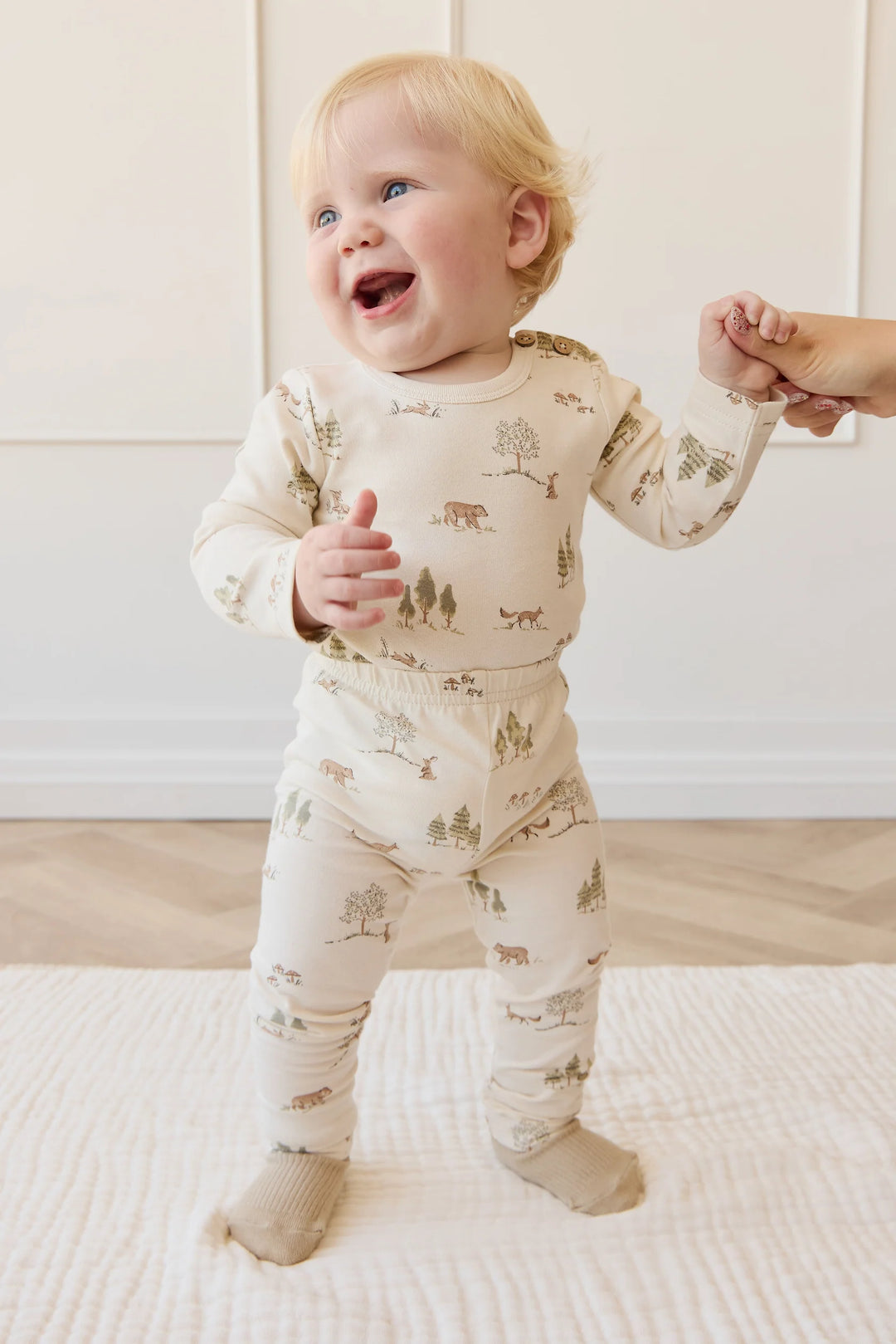 Jamie Kay Organic Cotton Fernley Bodysuit - Pine Forest Friends
