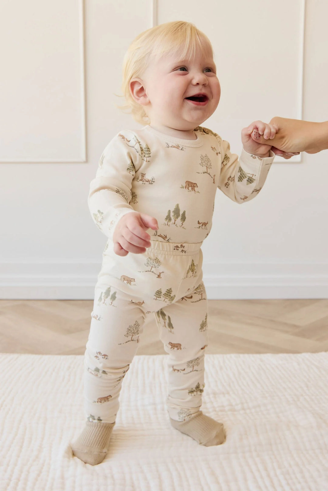 Jamie Kay Organic Cotton Fernley Bodysuit - Pine Forest Friends
