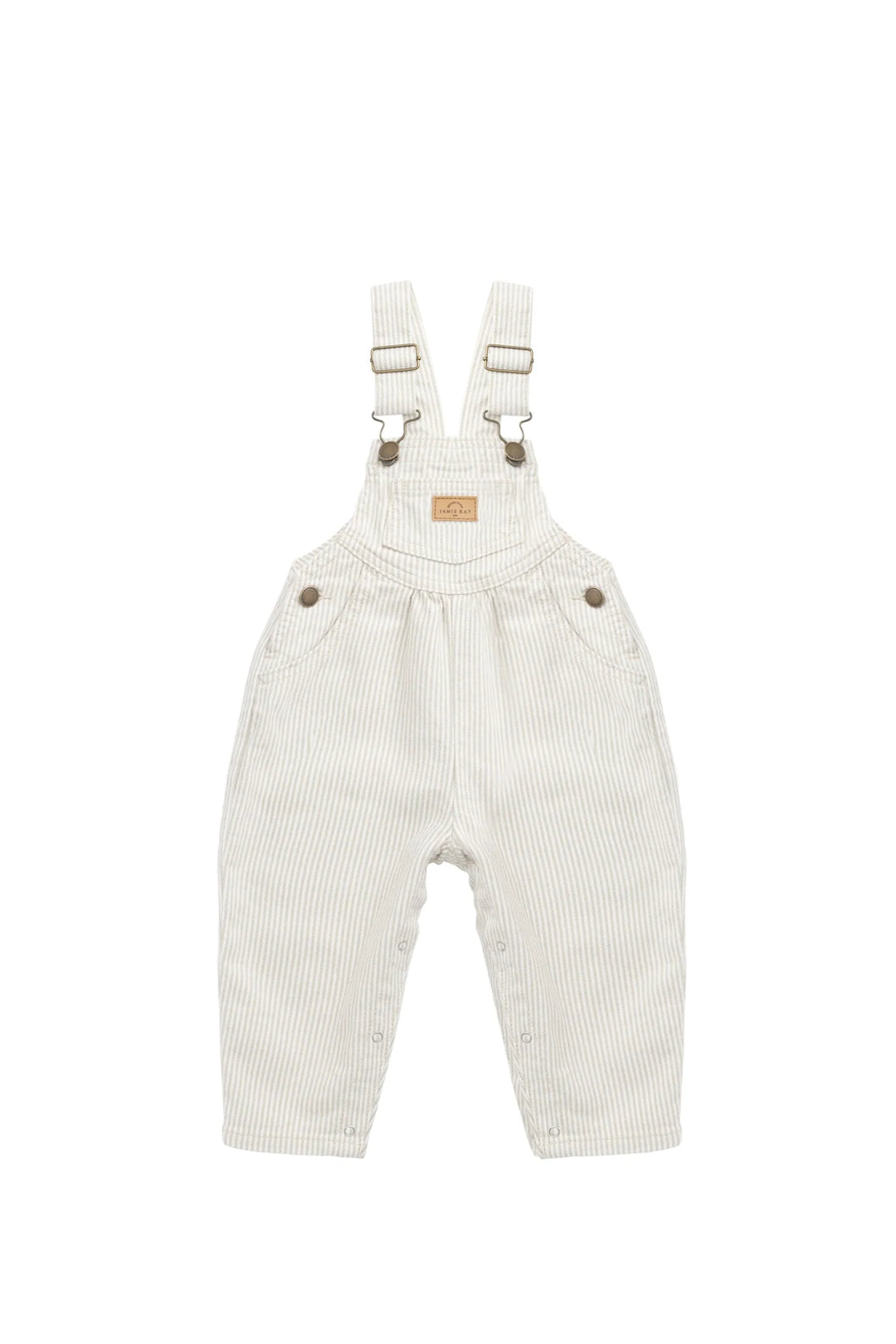 Jamie Kay Cecil Overall - Fine Vertical Stripe Sandy Brown/Cloud