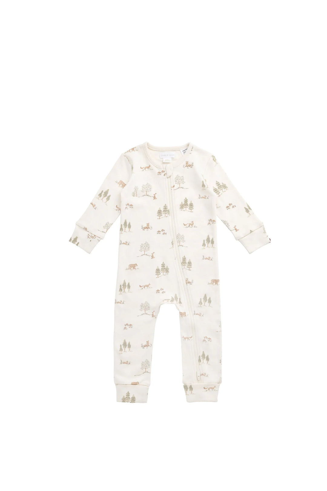 Jamie Kay Organic Cotton Reese Zip Onepiece - Pine Forest Friends