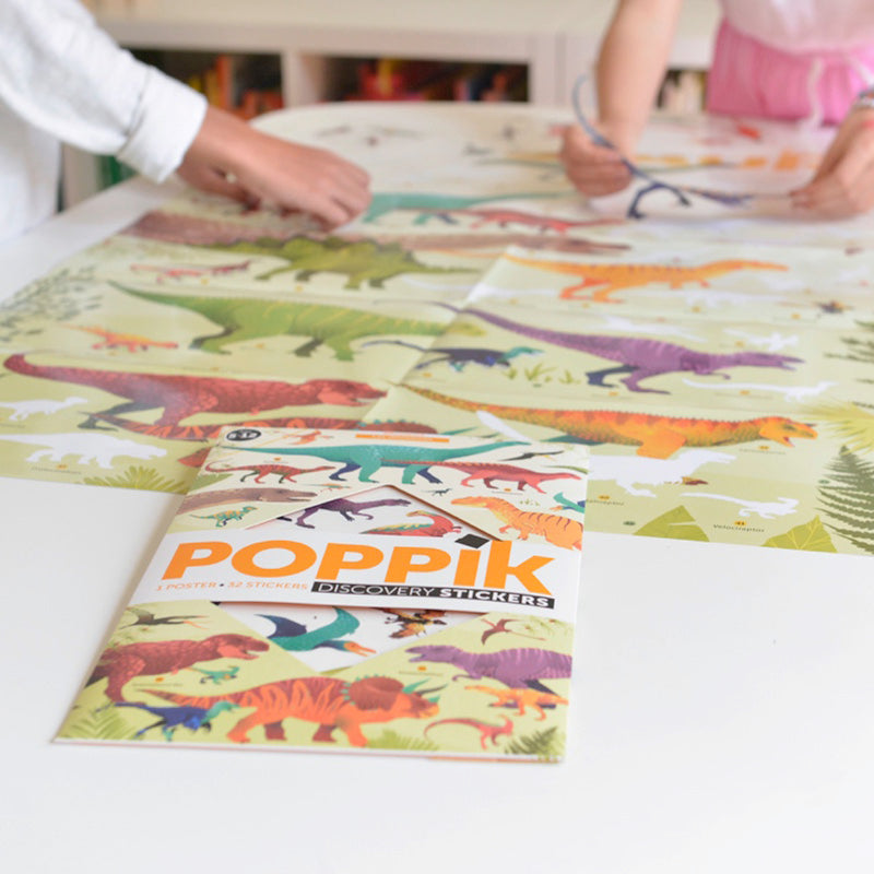 Poppik Educational Poster + 32 Dinosaur Stickers