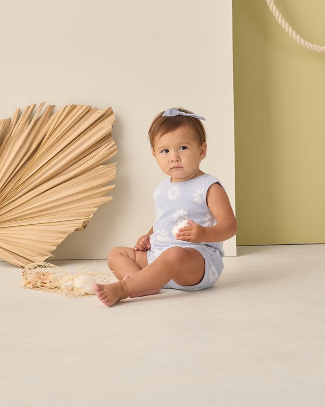Rylee + Cru Cinch Playsuit - Periwinkle Daisy