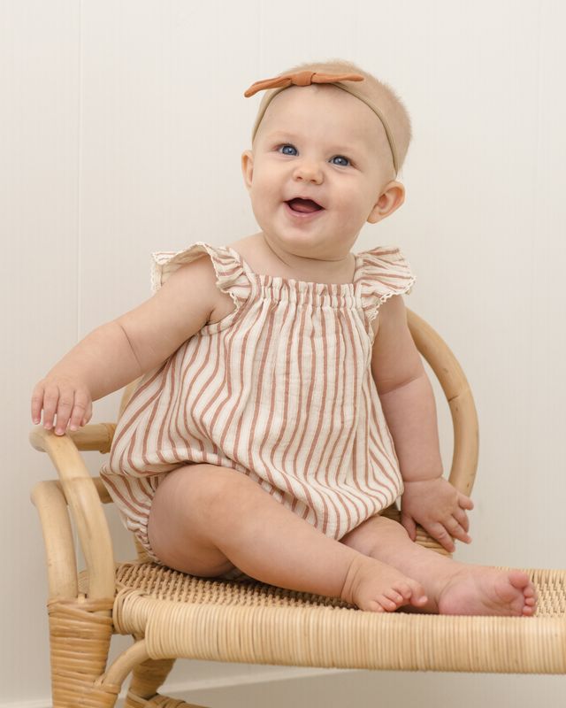 Quincy Mae Bonnie Romper - Vintage Stripe