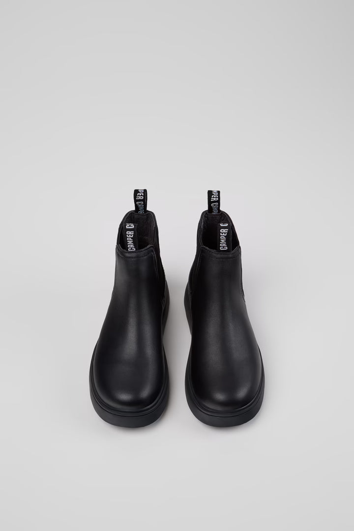 Camper Norte Black Leather Ankle Boots