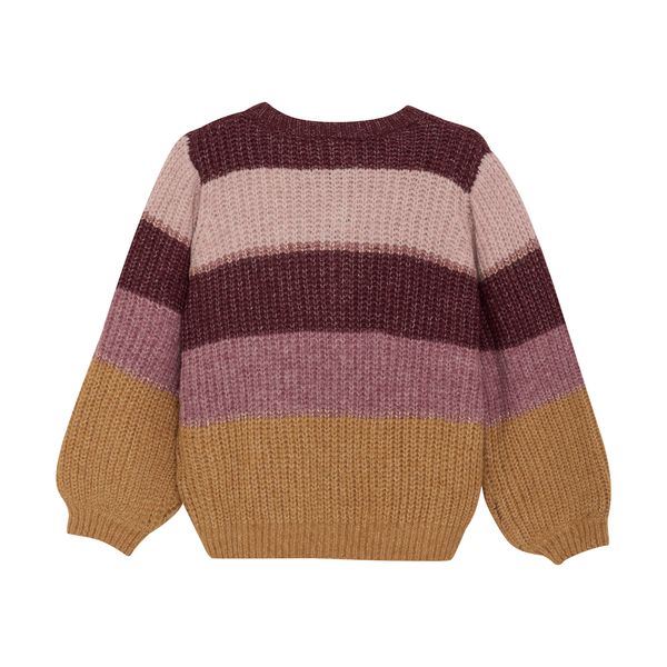 Minymo Mauve Stripe Knit Cardigan