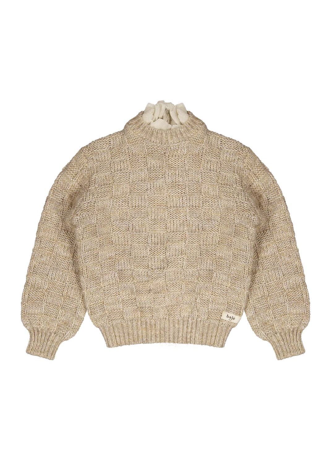 Baje Studio Velan Mockneck Sweater - Sand Melange Multicolor