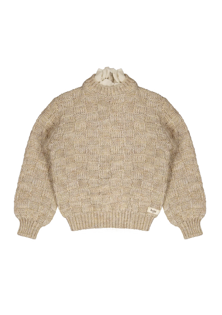 Baje Studio Velan Mockneck Sweater - Sand Melange Multicolor