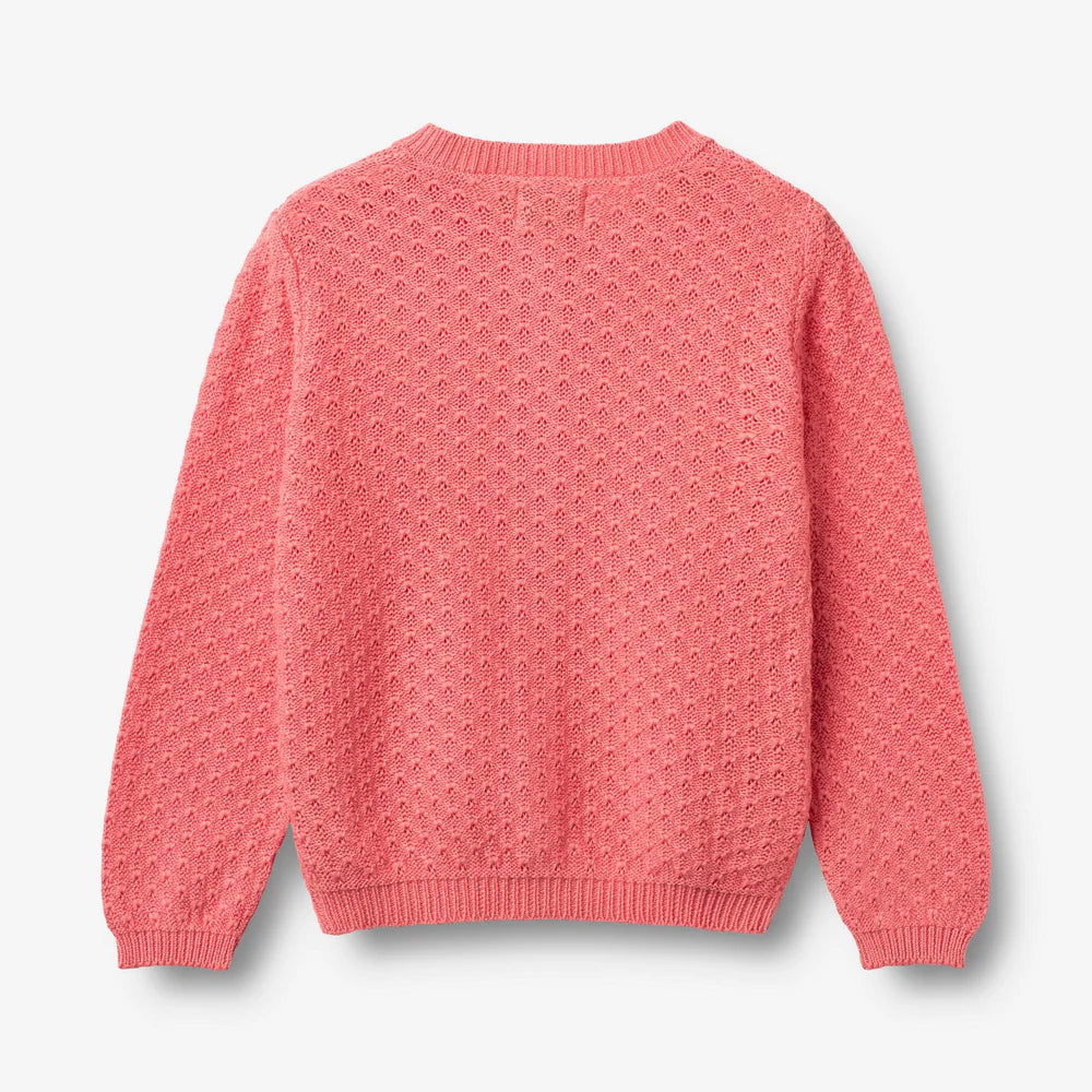 Wheat Knit Cardigan Magnella - Coral