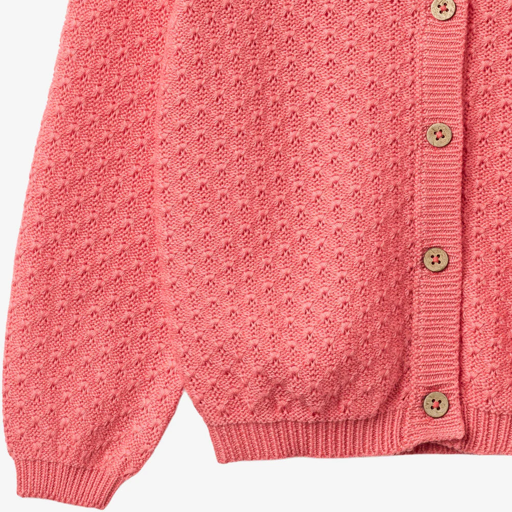 Wheat Knit Cardigan Magnella - Coral