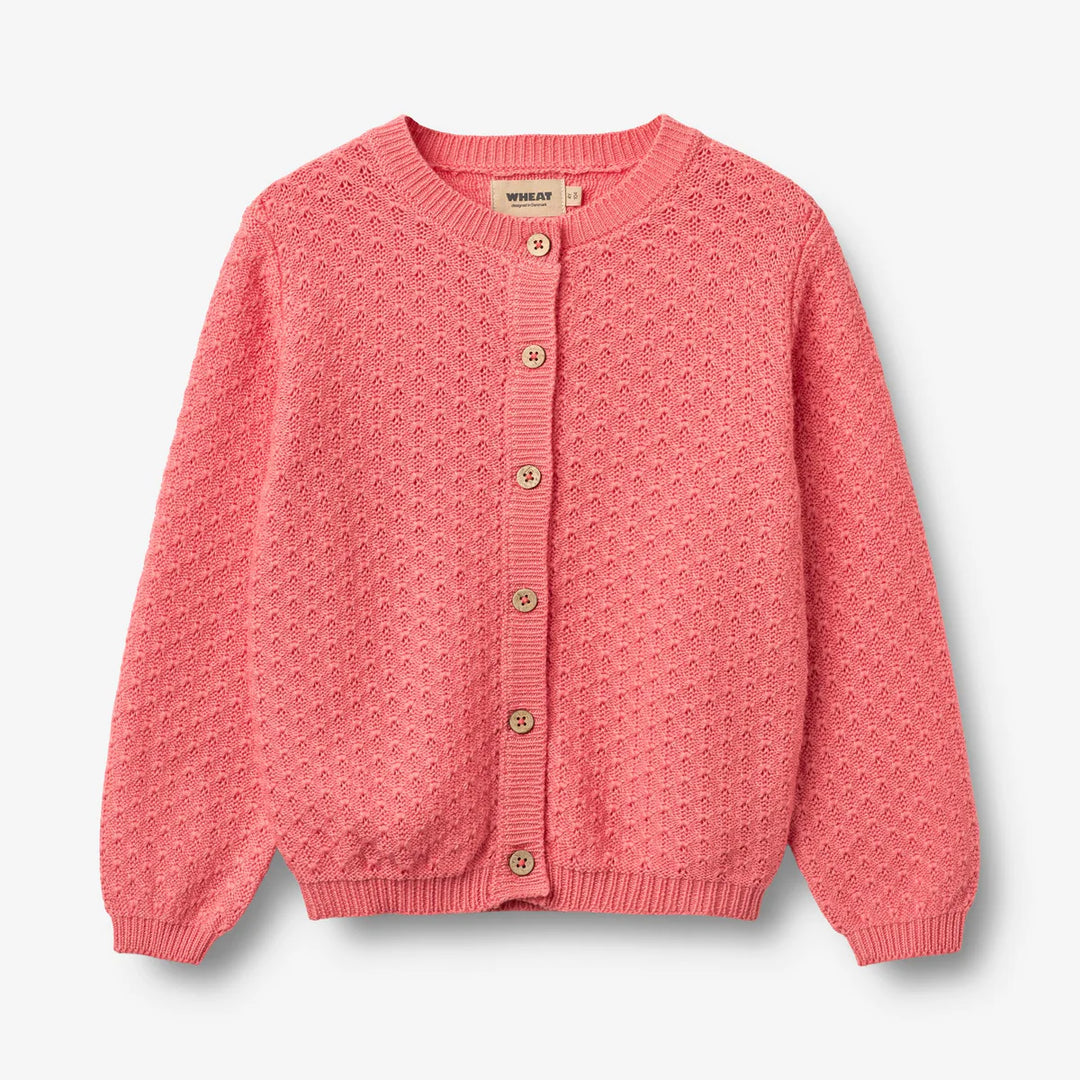 Wheat Knit Cardigan Magnella - Coral