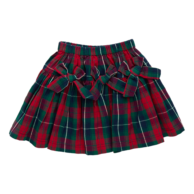 Pink Chicken Maribelle Bow Skirt - Red Tartan