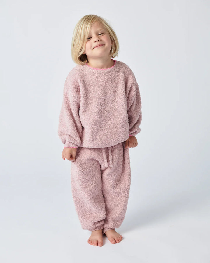 7AM Enfant Fuzzy Boxy Lounge Pants - Ash Rose