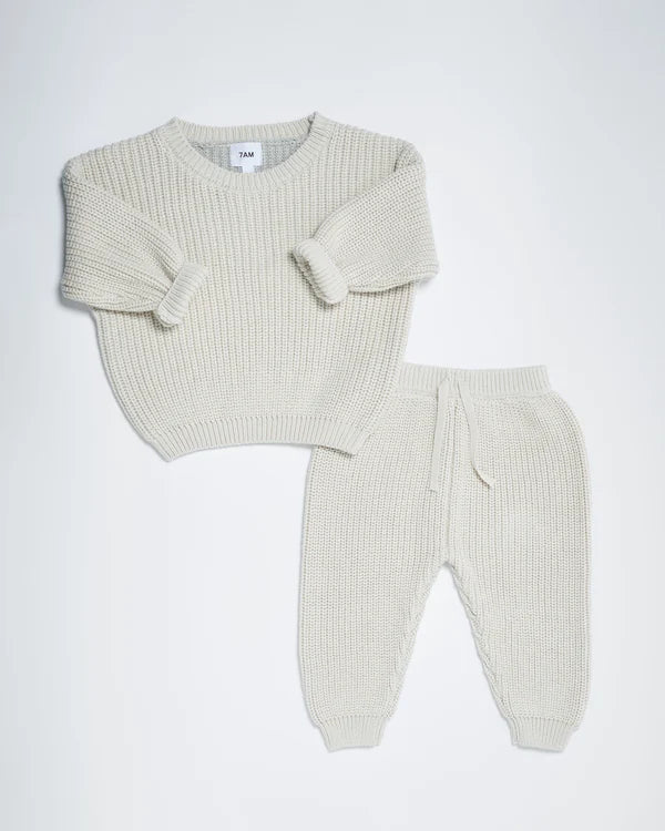 7AM Enfant Chunky Tennis Lounge Pants - Ecru