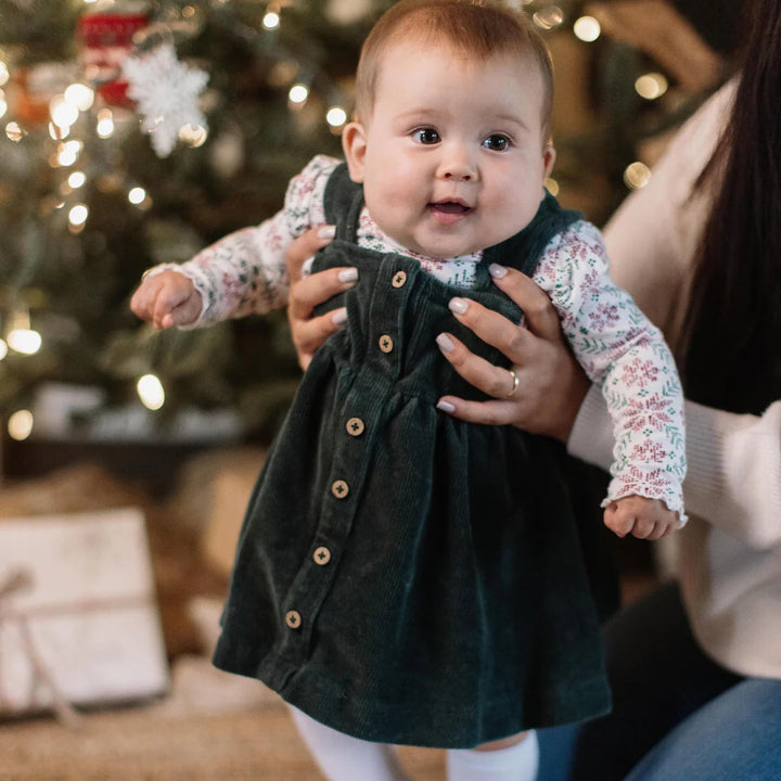 Burt's Bees Poinsettia Fair Isle Organic Girl Tee & Dress Set
