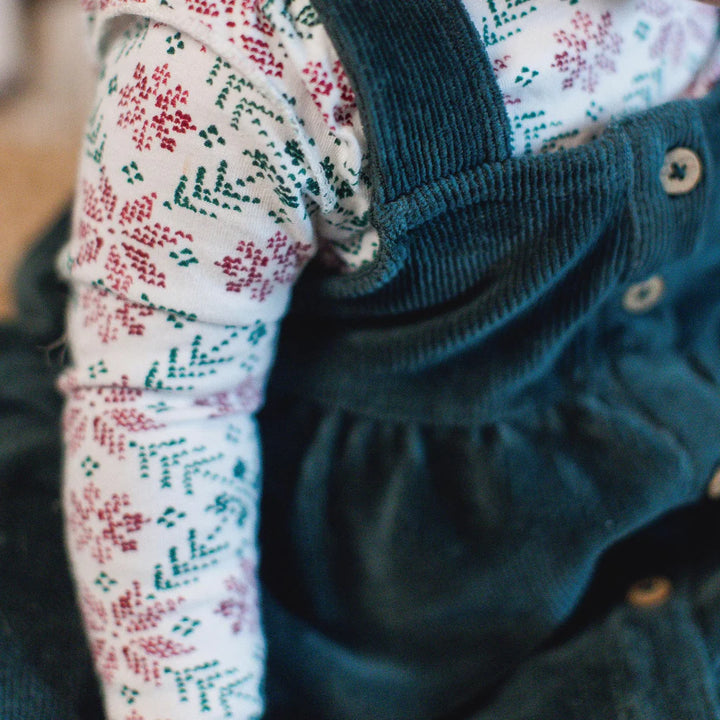 Burt's Bees Poinsettia Fair Isle Organic Girl Tee & Dress Set