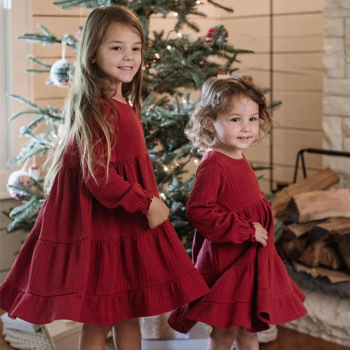 Burt's Bees Dotted Rib Organic Cotton Dress - Brick Red