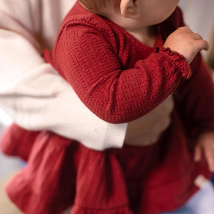 Burt's Bees Dotted Rib Organic Cotton Dress - Brick Red