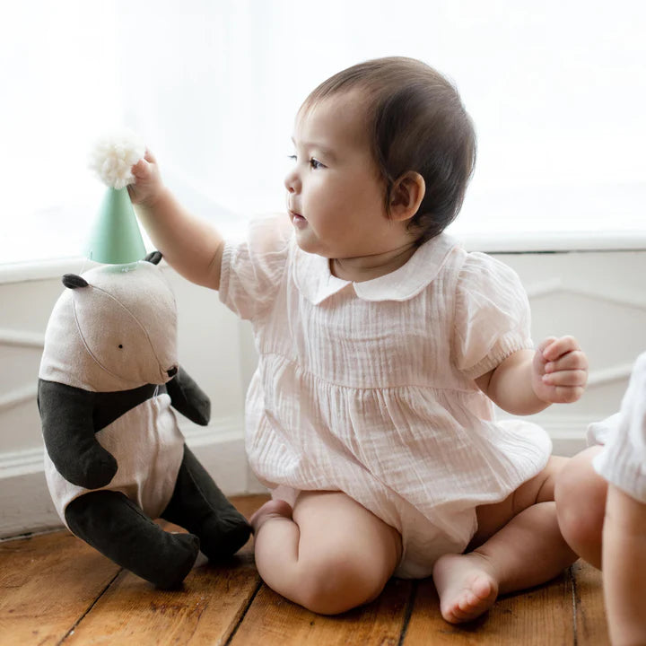 Burt's Bees Baby Girl Muslin Collar Bubble Romper