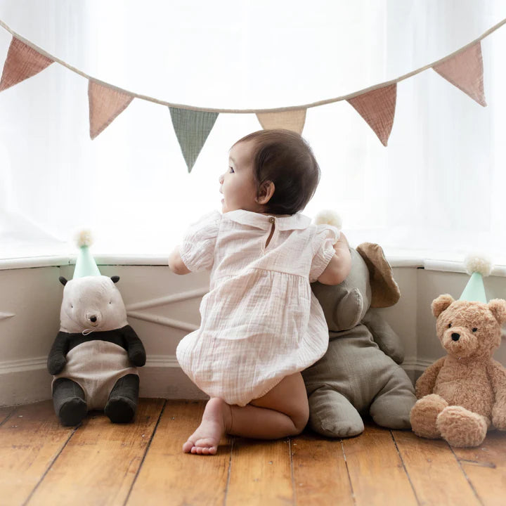 Burt's Bees Baby Girl Muslin Collar Bubble Romper