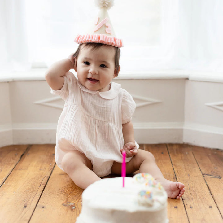 Burt's Bees Baby Girl Muslin Collar Bubble Romper