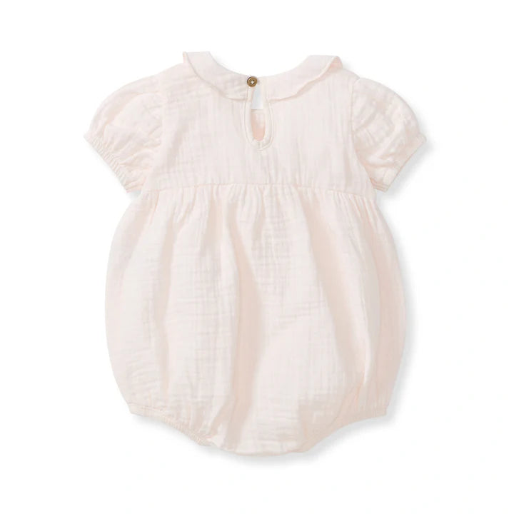 Burt's Bees Baby Girl Muslin Collar Bubble Romper