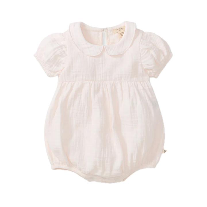 Burt's Bees Baby Girl Muslin Collar Bubble Romper