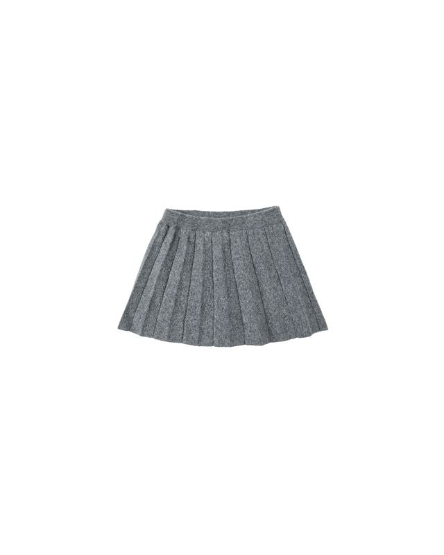 Rylee + Cru Knit Pleated Skirt - Heathered Grey