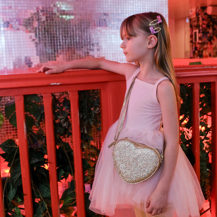 Rockahula Love Gold Glitter Heart Bag