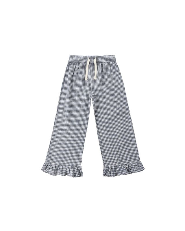 Rylee + Cru Wide Leg Pant - Marine Gingham