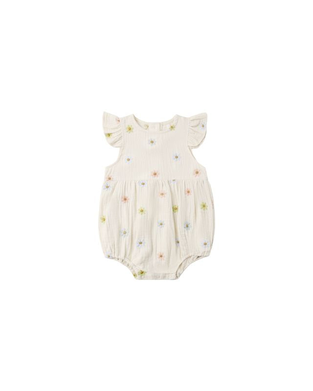 Rylee + Cru Amelia Romper - Embroidered Daisies