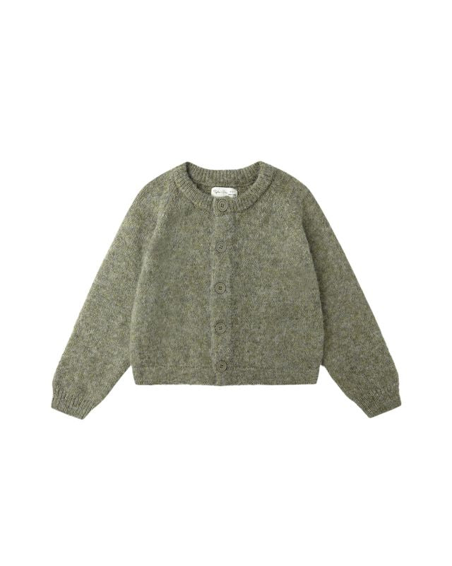 Rylee + Cru Fuzzy Cardigan - Evergreen