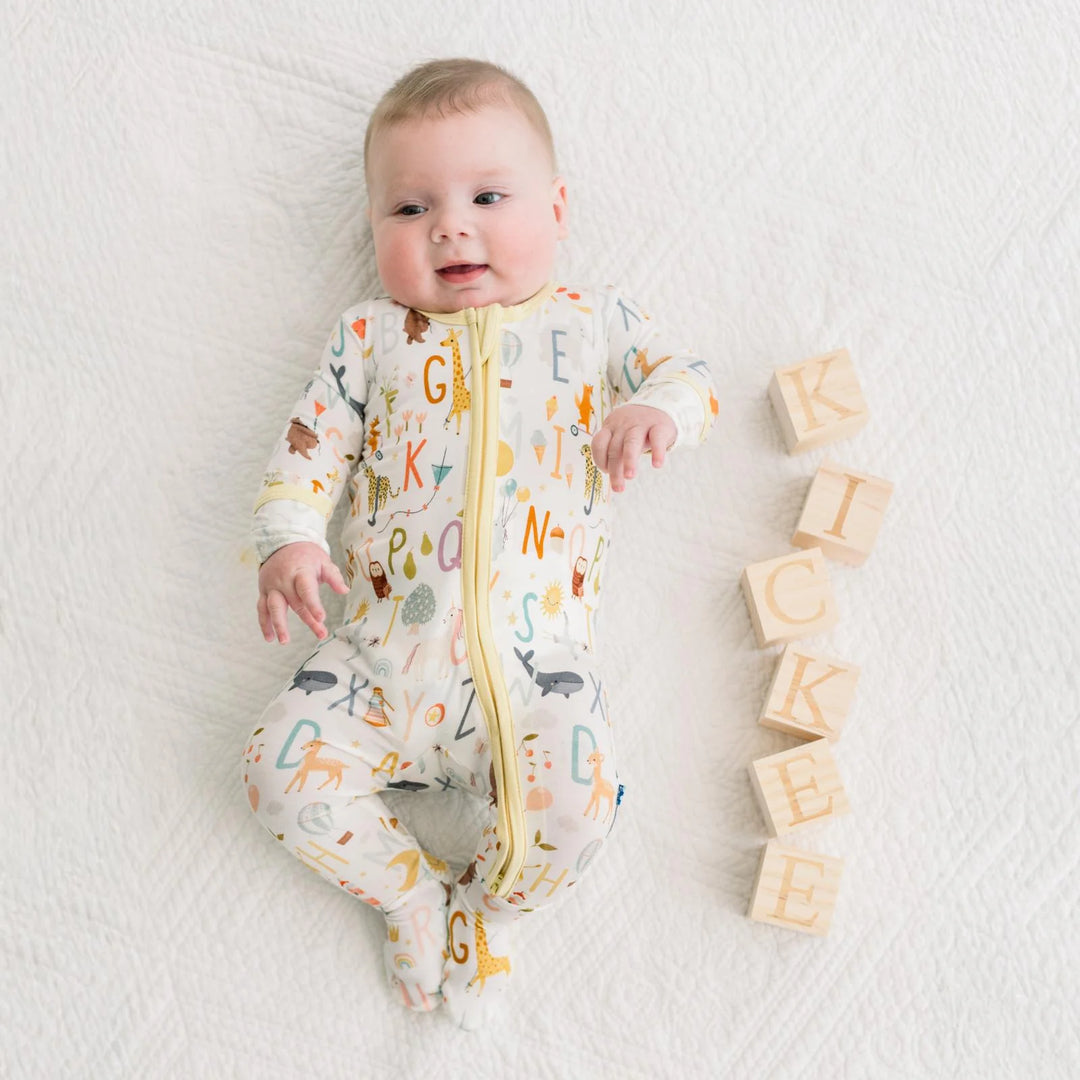 Kickeepants 2 Way Zipper Footie - Animal Alphabet